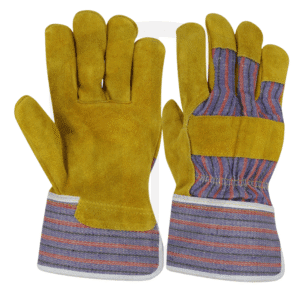 Split Leather Industrial Work Gloves with Cuff