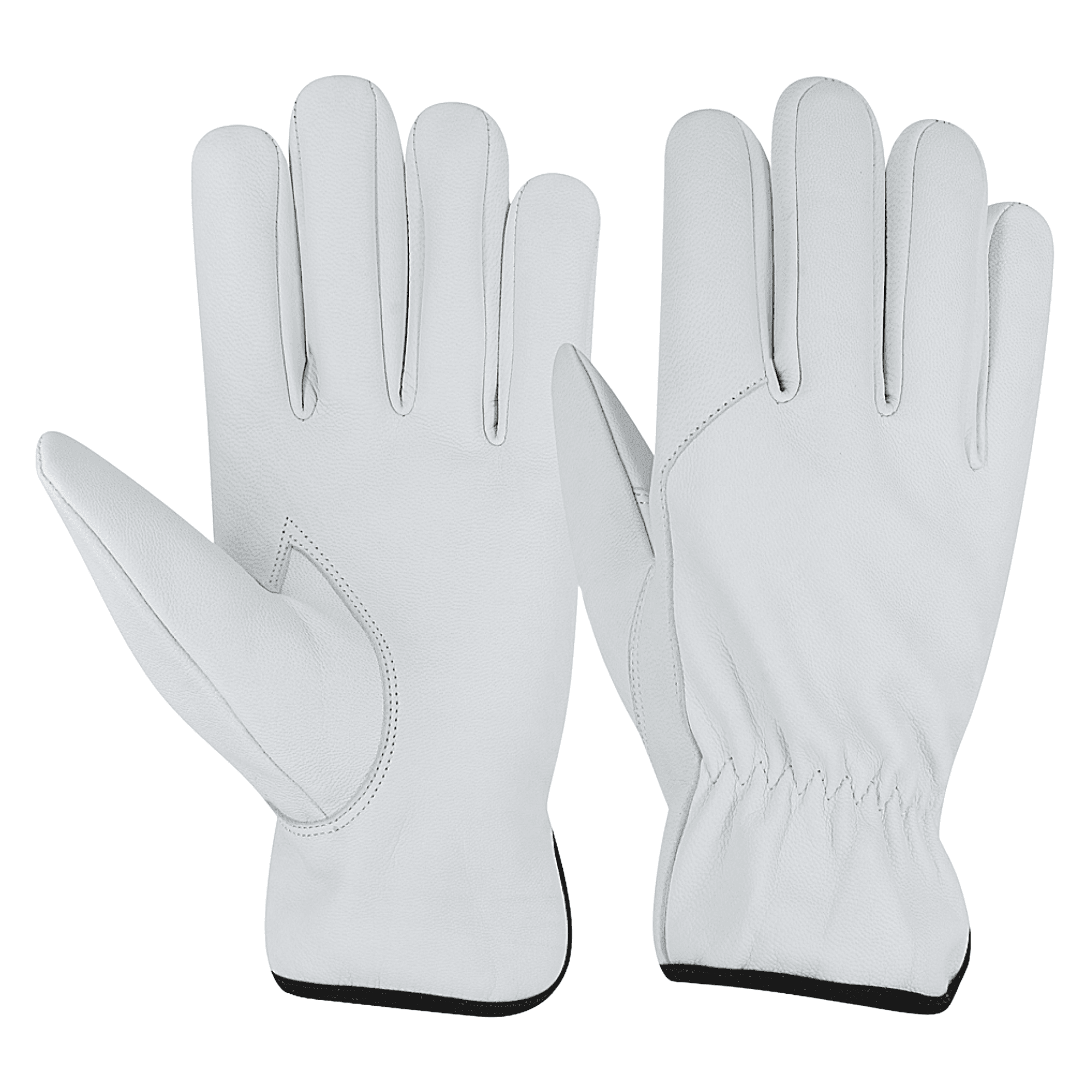 Durable Leather Driving Gloves with Polyester Border