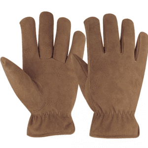 Sheepskin Suede Leather Driver Gloves with Fleece Lining