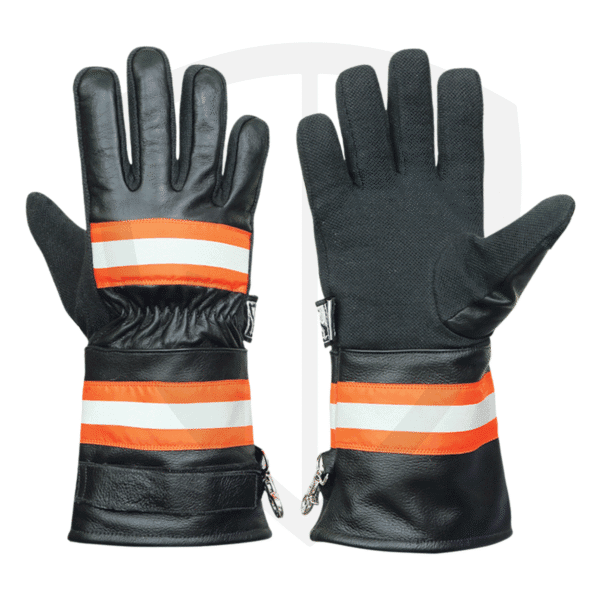 Cowhide Firefighting Glove with Reflective Bands