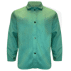 Industrial FR Welding Coat – Green 9oz Cotton, 30", Snap Closure, Inside Pocket