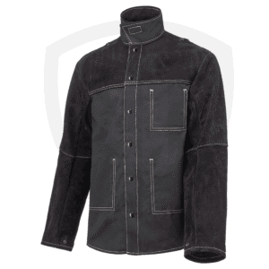 Large Split Leather Welding Jacket with Cotton Back and Kevlar Stitching