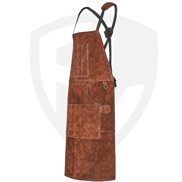 Full-Body Leather Welding Apron – Heat-Resistant, X-Back Harness, Buckle Closure & Pockets