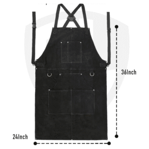 Flame-Resistant Welding Apron – Split Cowhide, X-Strap Harness, Tool Storage
