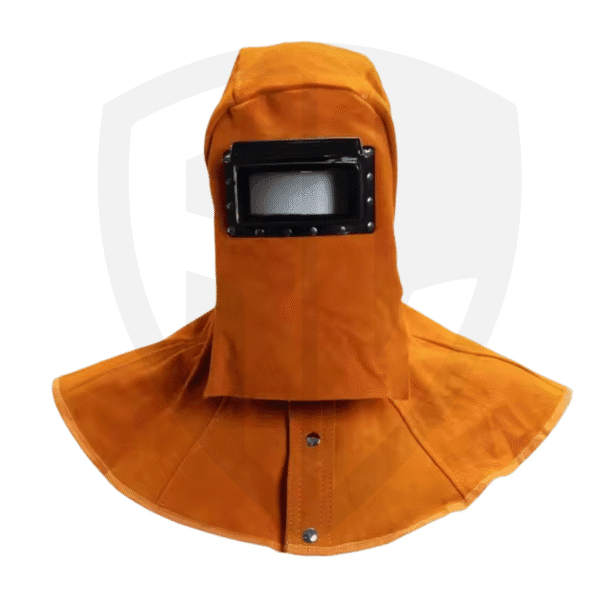 Full-Coverage Leather Welding Hood – Spark-Resistant, Breathable Cotton Interior