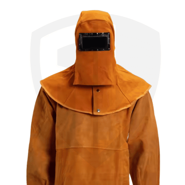Full-Coverage Leather Welding Hood – Spark-Resistant, Breathable Cotton Interior