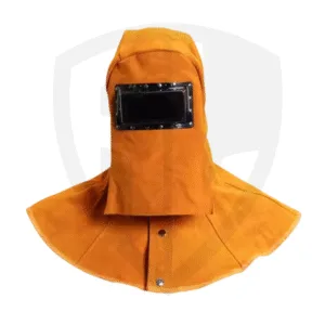 Full-Coverage Leather Welding Hood – Spark-Resistant, Breathable Cotton Interior