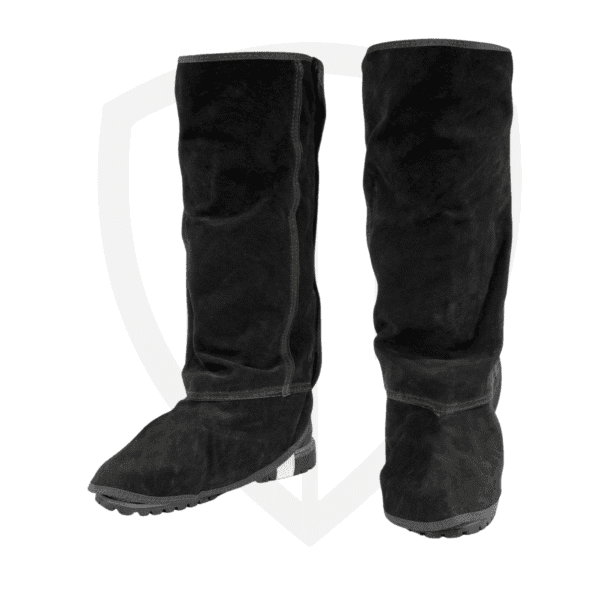 Extra-Long Cowhide Leather Welding Shoe Covers with Adjustable Velcro