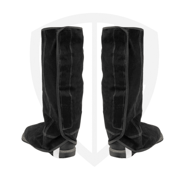 Extra-Long Cowhide Leather Welding Shoe Covers with Adjustable Velcro