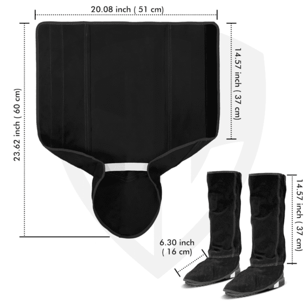 Extra-Long Cowhide Leather Welding Shoe Covers with Adjustable Velcro