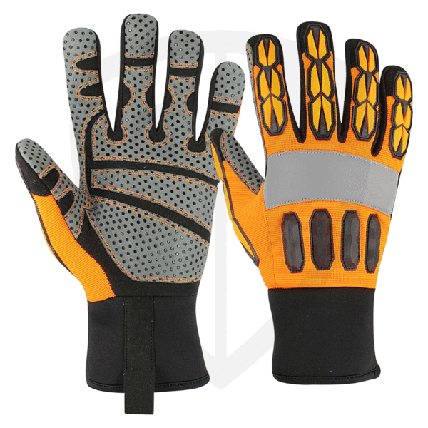 Mechanic Gloves with Reflective Tape and Neoprene Cuff
