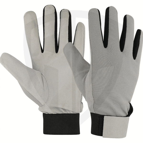 Durable Synthetic Leather Gloves with Lycra Back
