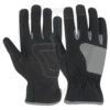 Cotton Back Synthetic Leather Gloves with Knit Wrist