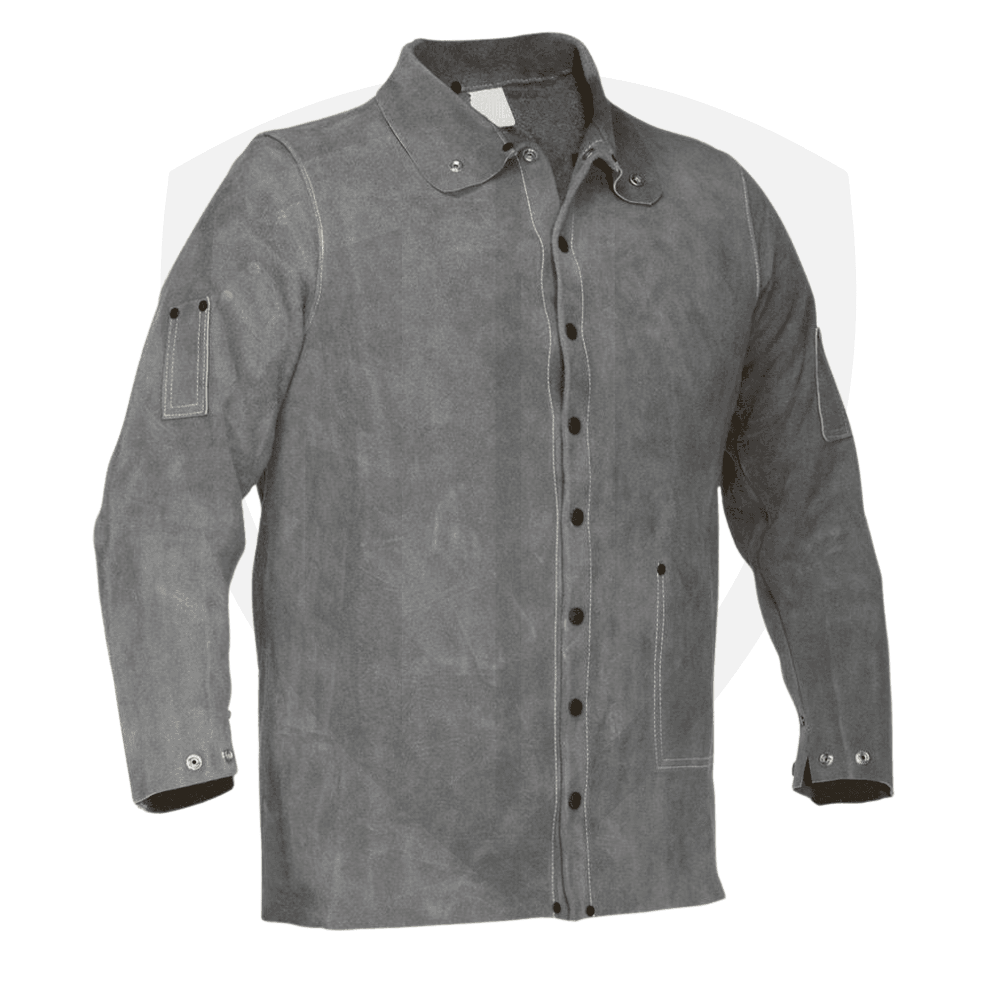 Side-Split Cowhide Leather Welding Jacket with Kevlar-Seamed Riveted Stitching