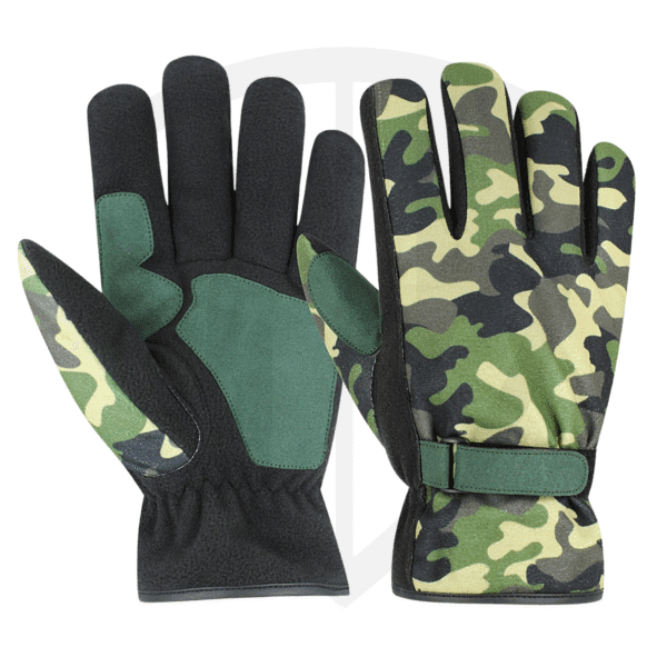 Waterproof Fleece Winter Gloves with Synthetic Leather Palm